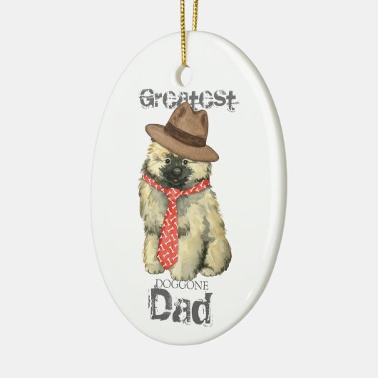 Keeshond Dad Ceramic Ornament (Links)