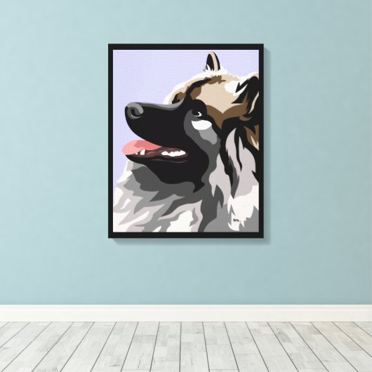 Keeshond Dog Canvas Print (Insitu (Houten vloer))