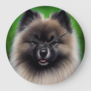 Keeshond Dog in St. Patrick's Day Dress Grote Klok