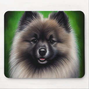 Keeshond Dog in St. Patrick's Day Dress Muismat