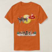 Keeshond Dog Reindeer Lights Kerstmis Lover T T-shirt (Design voorkant)