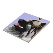 Keeshond Dog Tegeltje (Zijkant)