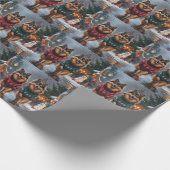 Keeshond Dogs Christmas Snow Holiday Cadeaupapier (Hoek)