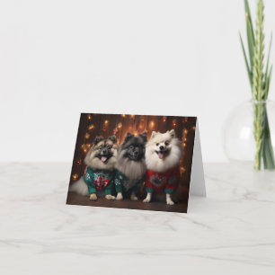 Keeshond Dogs Kerst Kaart