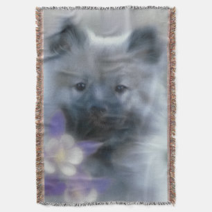 Keeshond en Columbine Deken