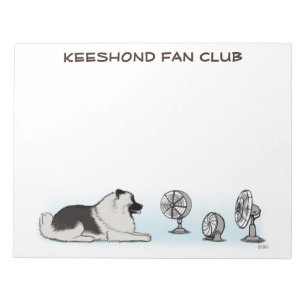 Keeshond Fan Club - Happy Dog met aangepaste tekst Notitieblok