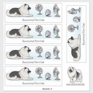 Keeshond Fan Club   Schattigee hond met fans Stick Sticker