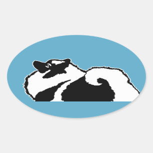 Keeshond Graphics - Cute Original Dog Art Ovale Sticker