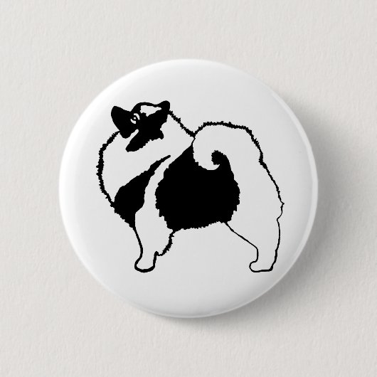 Keeshond Graphics - Cute Original Dog Art Ronde Button 5,7 Cm (Voorkant)