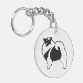 Keeshond Graphics - Cute Original Dog Art Sleutelhanger (Voorkant Links)