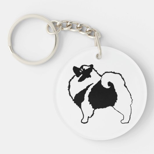 Keeshond Graphics - Cute Original Dog Art Sleutelhanger (Voorkant)