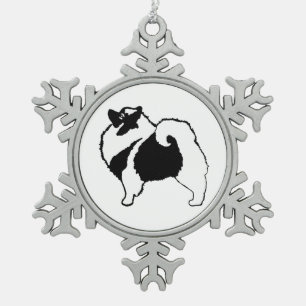 Keeshond Graphics - Cute Original Dog Art Tin Sneeuwvlok Ornament