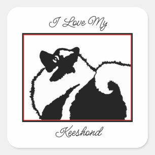 Keeshond Graphics - Cute Original Dog Art Vierkante Sticker