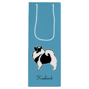 Keeshond Graphics - Cute Original Dog Art Wijn Cadeautas