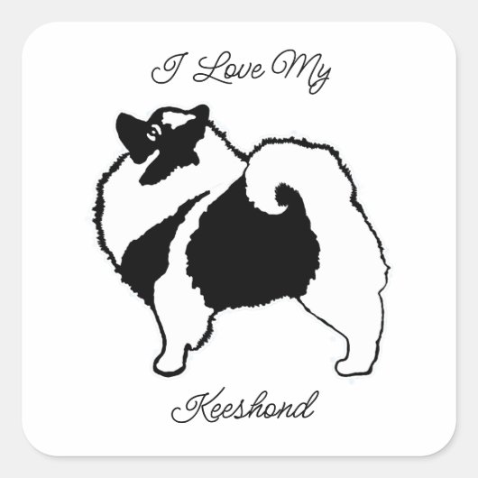 Keeshond Graphics - Cute Original Dog Square Vierkante Sticker (Voorkant)