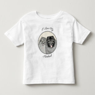 Keeshond Graphics Keeshond Ma en Son Kinder Shirts