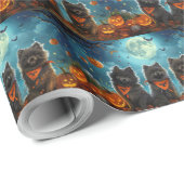 Keeshond Halloween Spooky Cadeaupapier (Rol Hoek)