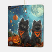Keeshond Halloween Spooky Keramisch Ornament (Links)