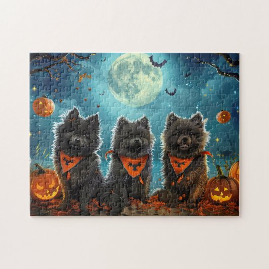 Keeshond Halloween Spooky Legpuzzel (Horizontaal)