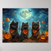 Keeshond Halloween Spooky Poster (Voorkant)