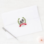 Keeshond Holly Banner Kerstmis Vierkante Sticker (Envelop)