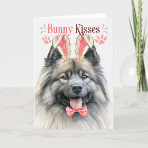Keeshond Hond Bunny Oars voor Pasen Feestdagen Kaart