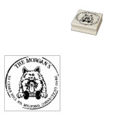 Keeshond Hond Familie Retouradres Rubberstempel (Gestempeld)