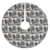 Keeshond Hond in Sneeuw Kerstmis Kerstboom Rok (Voorkant)