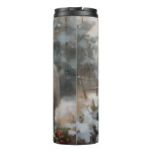 Keeshond Hond in Sneeuw Kerstmis Thermosbeker (Achterkant)