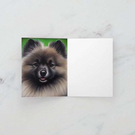Keeshond-hond in St. Patrick's Day-jurk Kaart (Binnen)