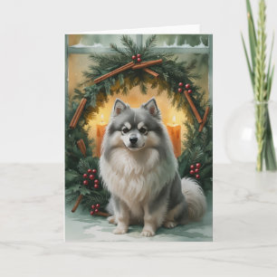 Keeshond Hond Kerst Wenskaart Kaart