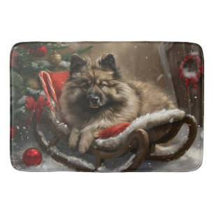 Keeshond Hond Kerstfeest Badmat