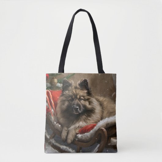 Keeshond Hond Kerstfeest Draagtas (Voorkant)