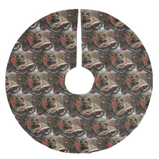 Keeshond Hond Kerstfeest Kerstboom Rok (Voorkant)