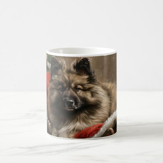 Keeshond Hond Kerstfeest Koffiemok (Center)