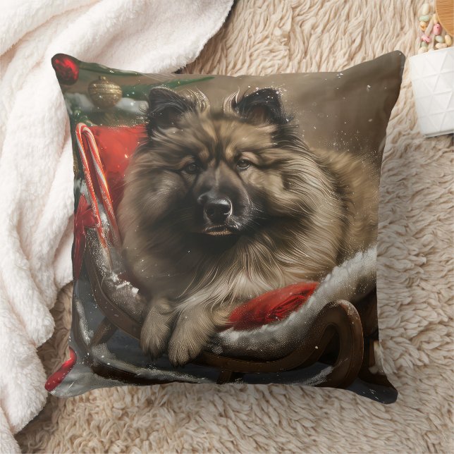 Keeshond Hond Kerstfeest Kussen (Deken)