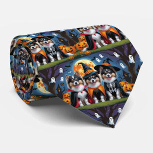 Keeshond Honden Pompoen Halloween Grappig Stropdas
