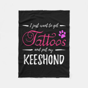 Keeshond Hondenliefhebber Tattoo Funny Dog Mom Gif Fleece Deken