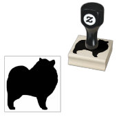 Keeshond Hondenras Silhouette Rubberstempel (Gestempeld)
