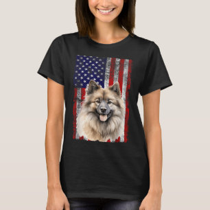 Keeshond-hondliefhebber Amerikaanse vlag 4 juli Pa T-shirt