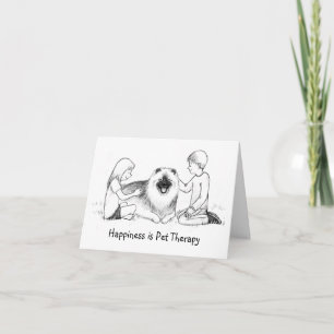 Keeshond Huisdiertherapie met Aanpasbare Tekst Kaart