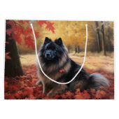 Keeshond in Herfst laat Herfst inspireren Groot Cadeauzakje (Achterkant)