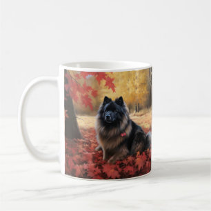 Keeshond in Herfst laat Herfst inspireren Koffiemok