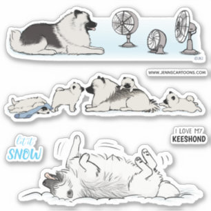 Keeshond Keeshonden Keesies Dogs Vinyl Sticker Set