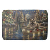 Keeshond Kerst Feestelijke Reis Badmat (Voorkant)