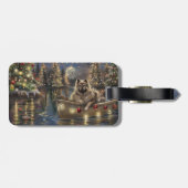 Keeshond Kerst Feestelijke Reis Bagagelabel (Achterkant horizontaal)