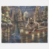 Keeshond Kerst Feestelijke Reis Fleece Deken (Voorkant (Horizontaal))