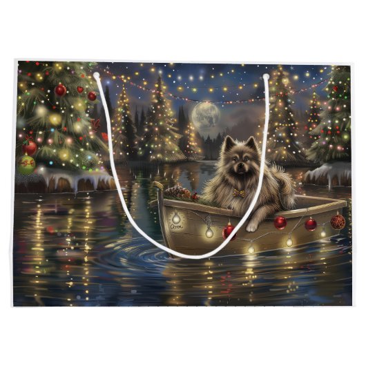 Keeshond Kerst Feestelijke Reis Groot Cadeauzakje (Achterkant)