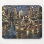 Keeshond Kerst Feestelijke Reis Muismat (Voorkant)