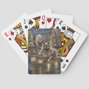 Keeshond Kerst Feestelijke Reis Pokerkaarten